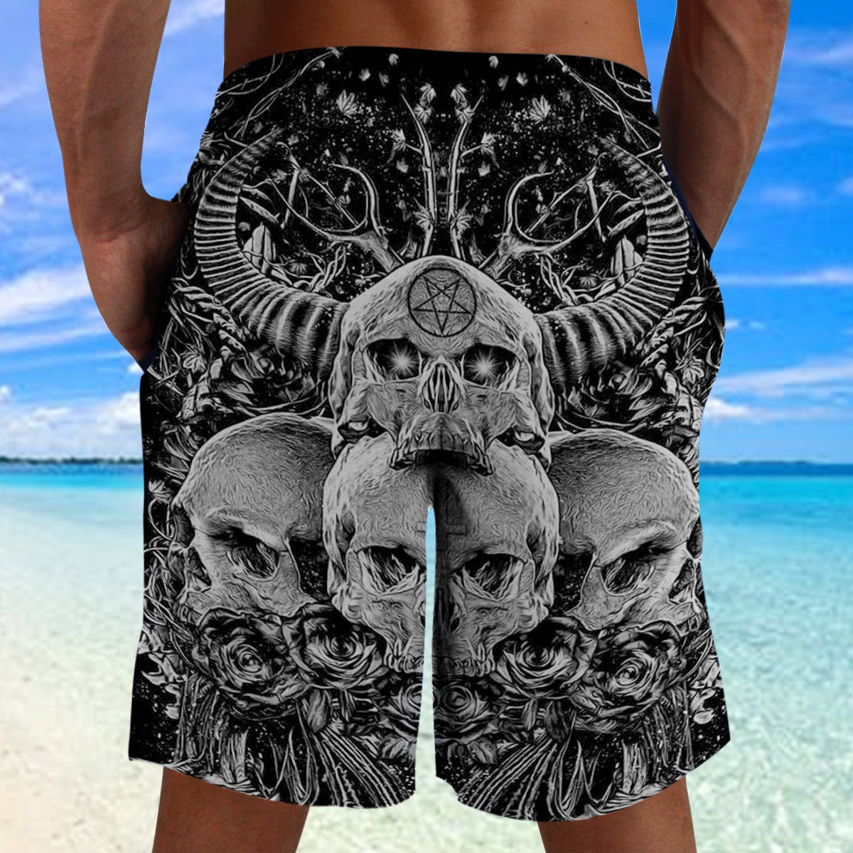 Skull 3D Shorts - 01498