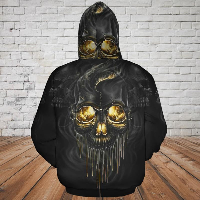 Skull 3D Hoodie_Melting Skull