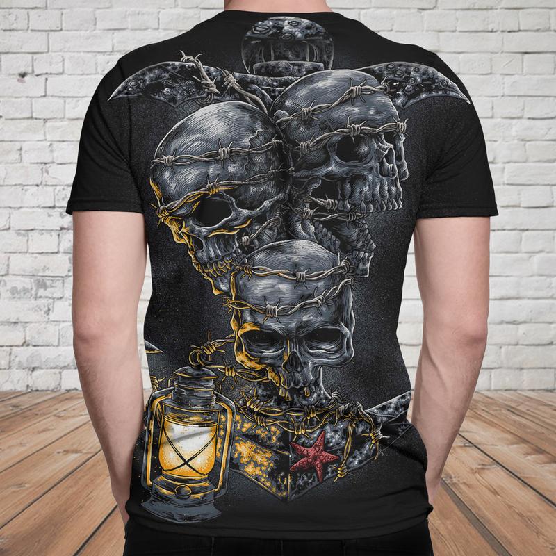 Skull 3D T-shirt_Skull Anchor