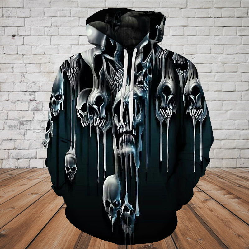 Skull 3D Hoodie_Melting Skull
