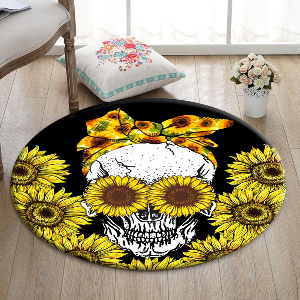 Skull Round Mat Sunflower You Are My Sunshine - 04681