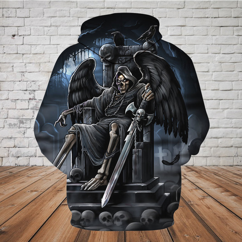 Skull 3D Hoodie - Wing Grim Reaper