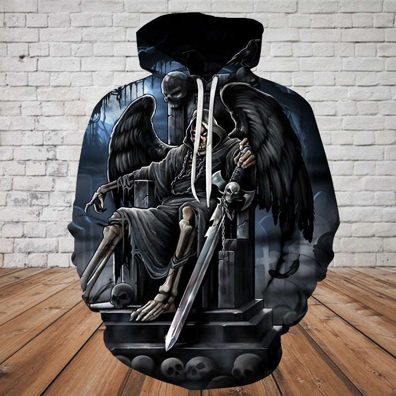 Skull 3D Hoodie - Wing Grim Reaper