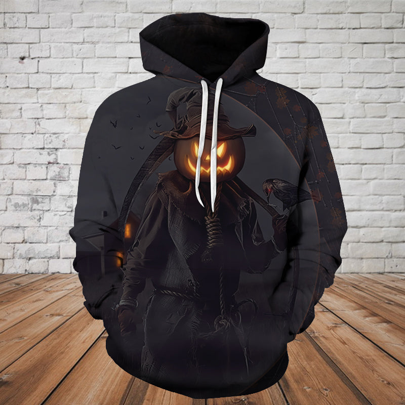 Skull 3D Hoodie - Scarecrow Straw 0474