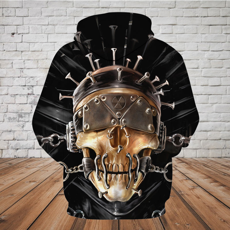 Skull 3D Hoodie - "Hear no evil, see no evil, speak no evil 0480"