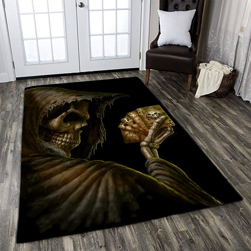 Skull Gothic Area Rug Carpet 04830
