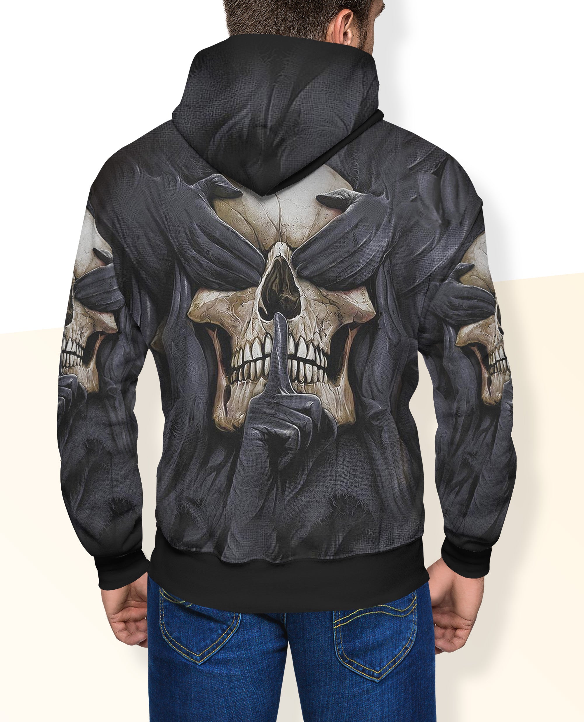 See No Evil Skull 3D Hoodie - 04982
