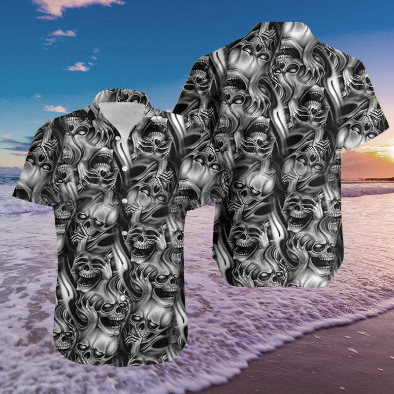 See No Evil Skull Hawaii Shirts 04983