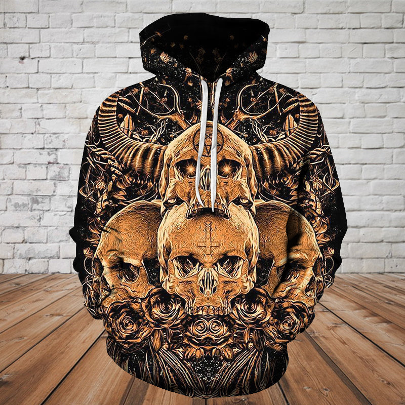 Skull 3D Hoodie - Viking Skull - 0523