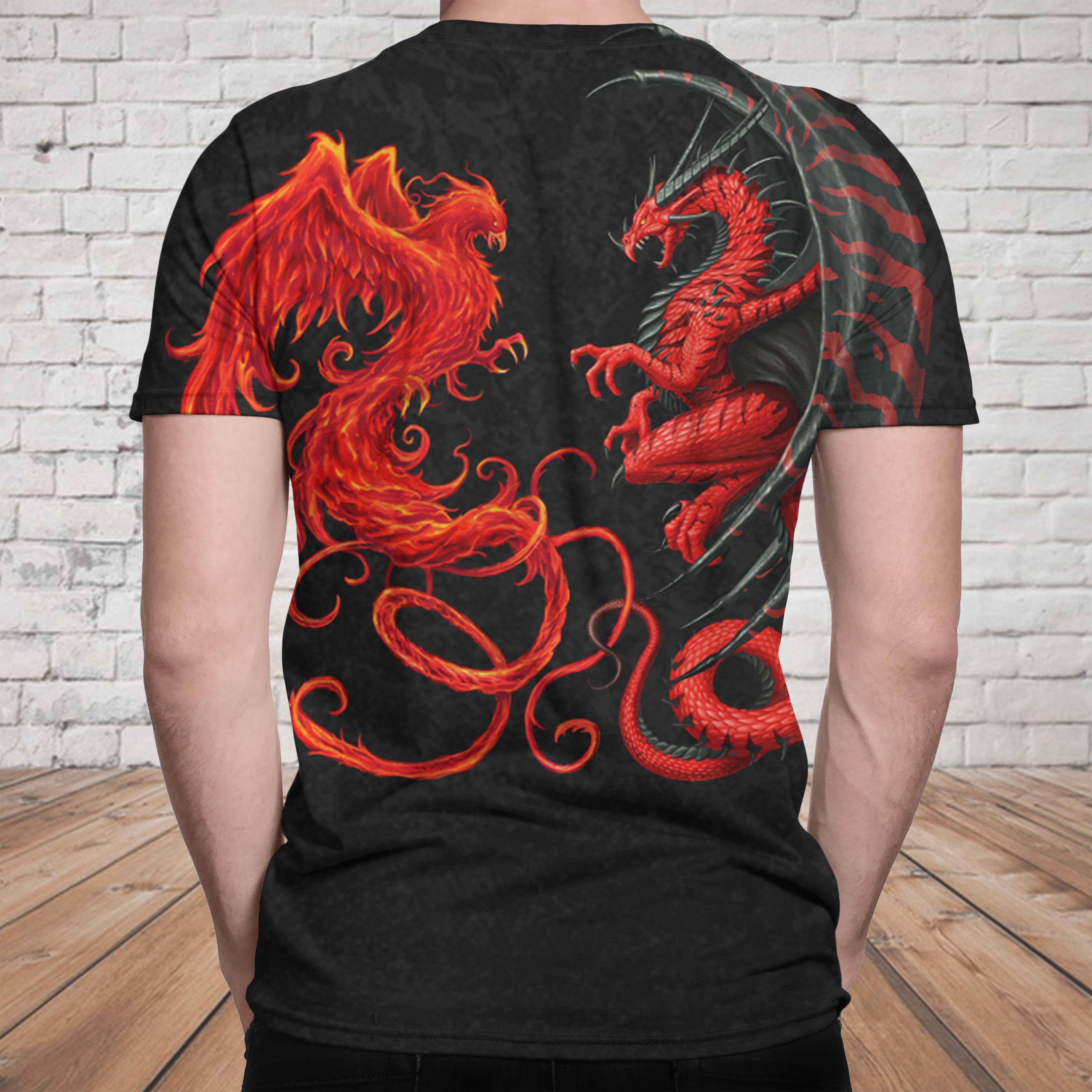Phoenix vs Dragon 3D t-shirt 06384