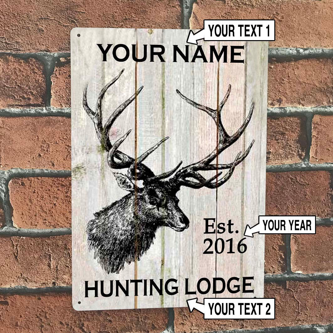 Personalized Deer Hunting Vintage Metal Sign - 07255