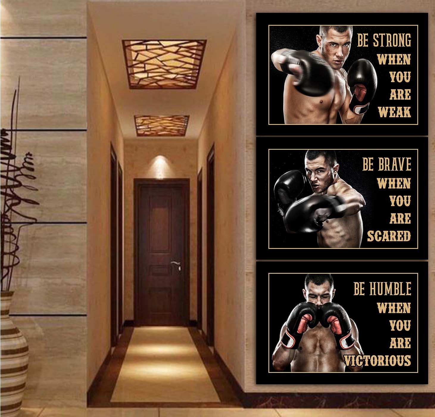 Boxing Be Strong Be Brave Be Humble 3 pcs Canvas 07519