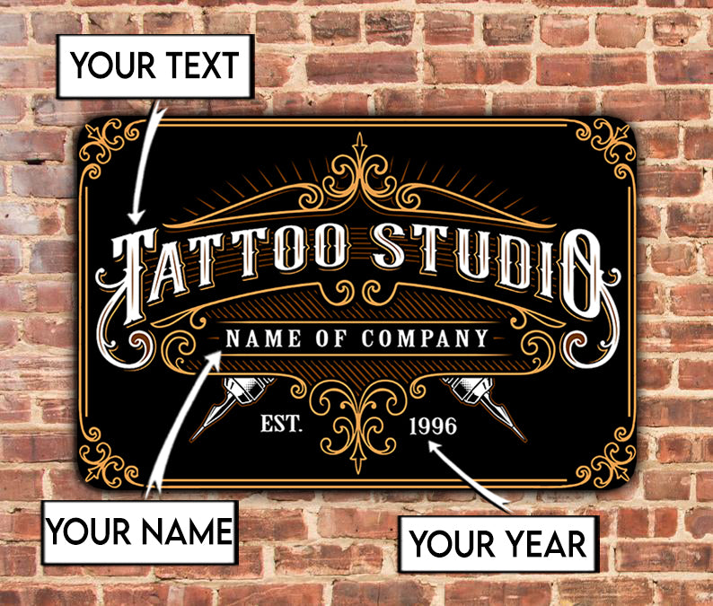 Personalized Tattoo Studio Metal Sign 08257