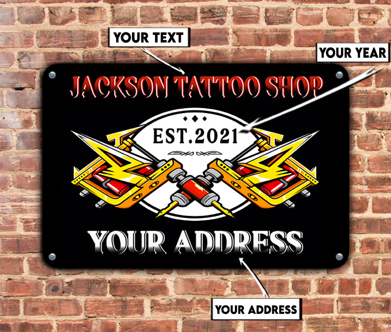 Personalized Tattoo Machine Metal Signs 08475