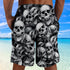 Skull 3D Combo Beach Shorts and Hawaii Shirt 08931