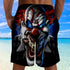 Skull 3D Combo Beach Shorts and Hawaii Shirt  - Evil Clown 08675