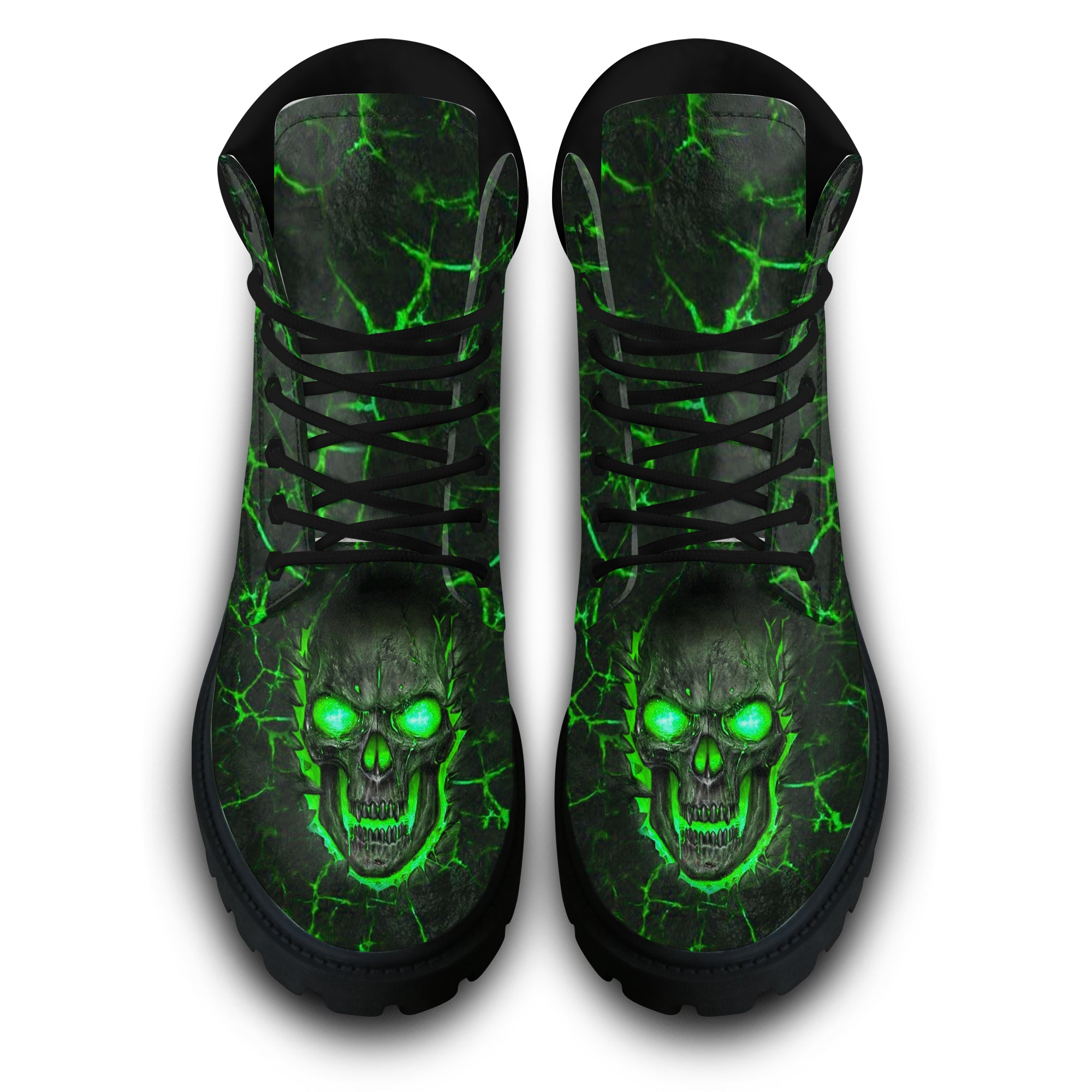 Skull Fire All Season Boots Gothic Shoes Heavy Metal Boots 08978