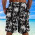 Skull Shifty Silver 3D Combo Beach Shorts and Hawaii Shirt 09584
