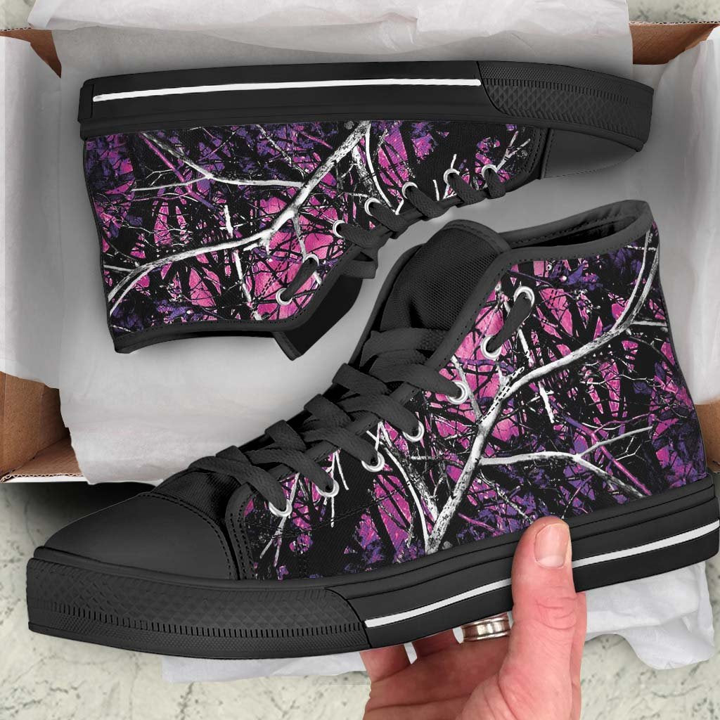 Hunting Muddy Pink Camo High Top Shoes 06774