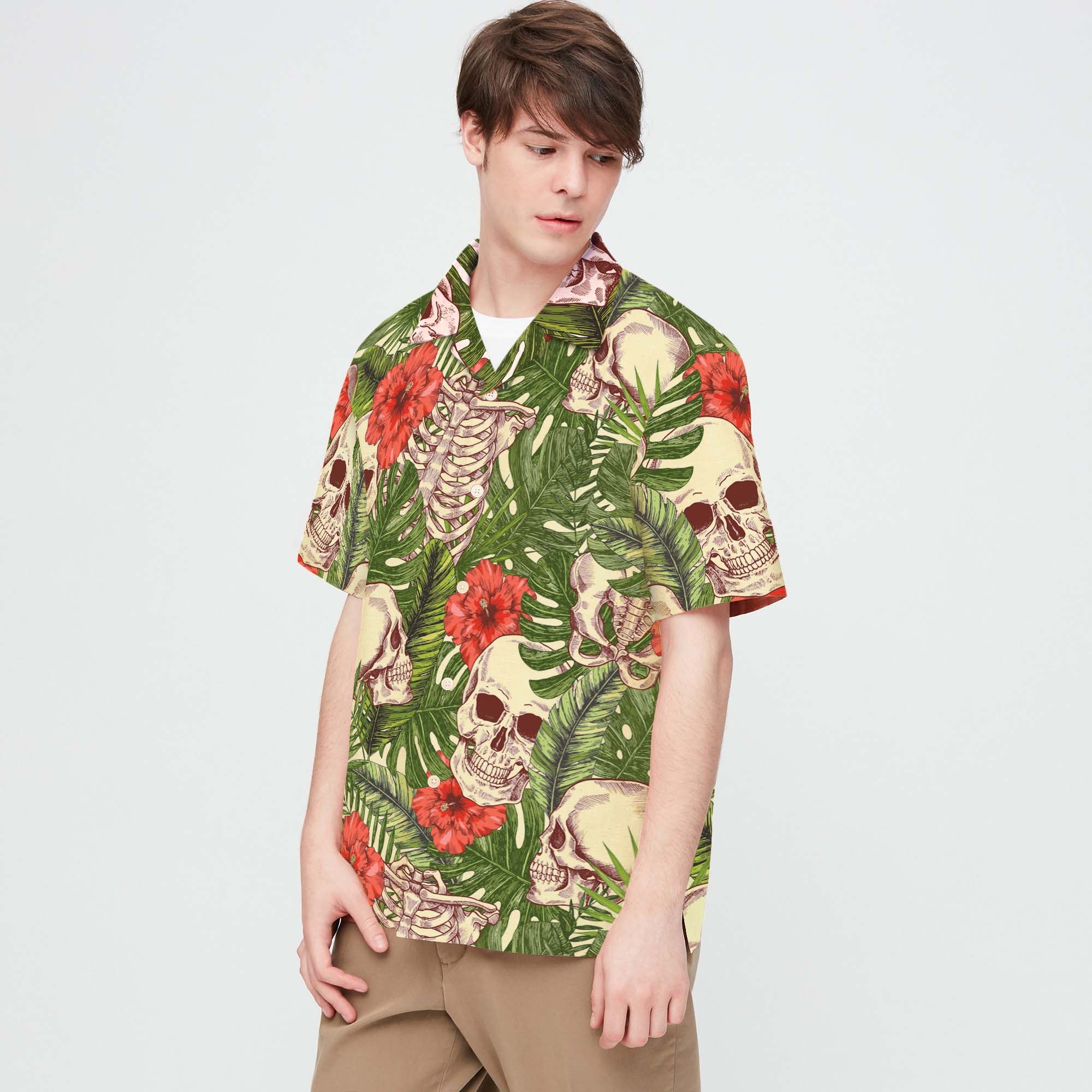 Skull Tropical Pattern Hawaii Shirts 06607