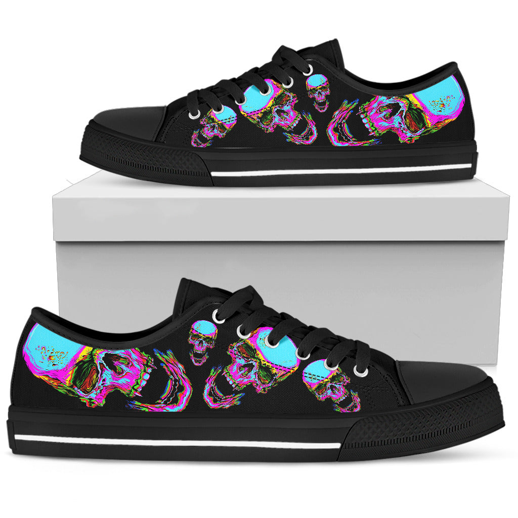 Skull Low Top Shoes Black - 04338