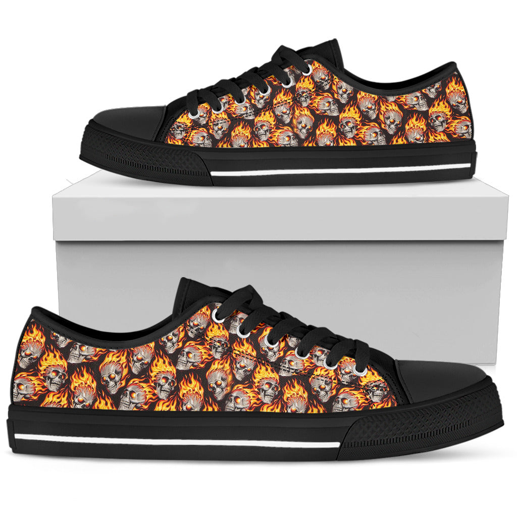 Skull Low Top Shoes Black - 04353