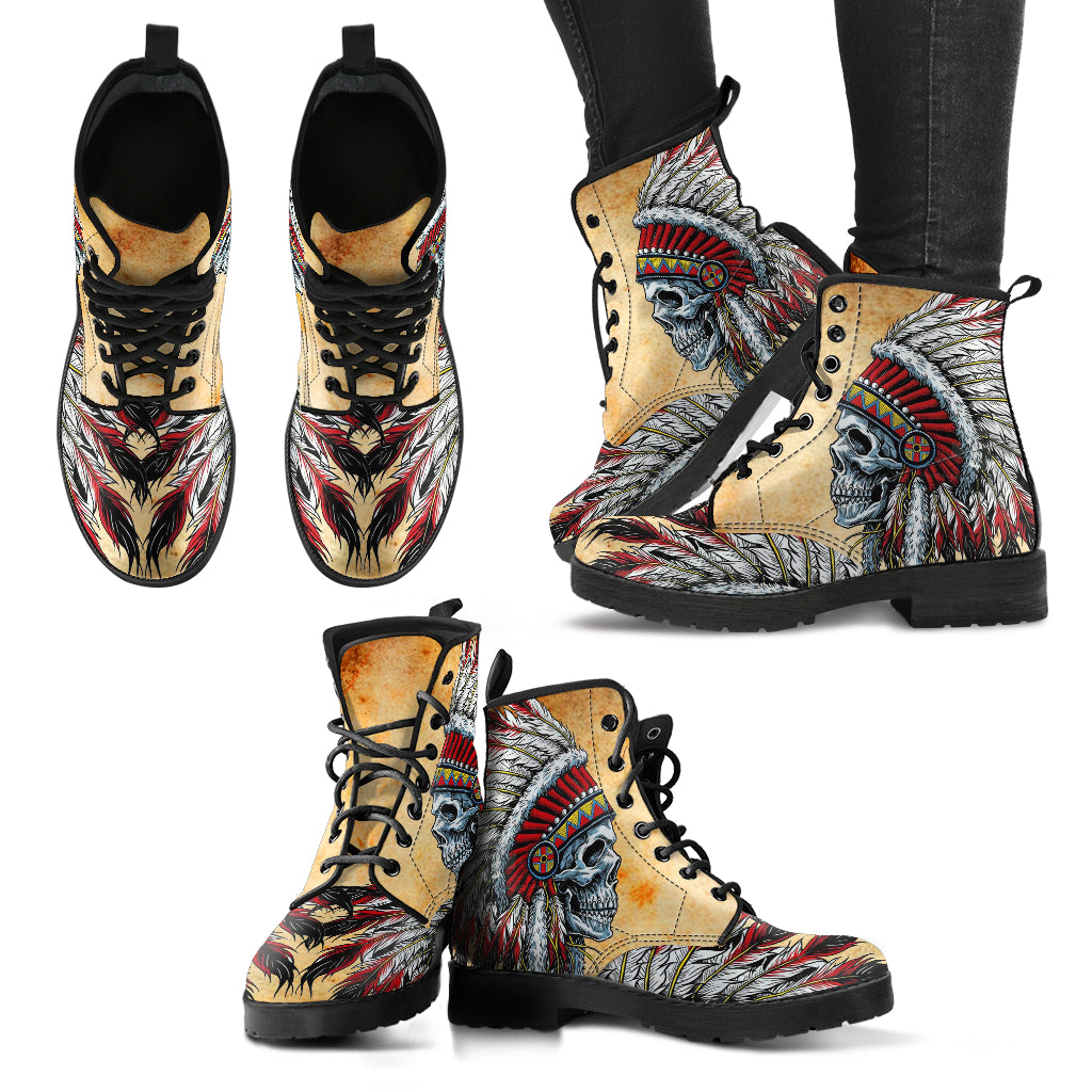 Leather Boots_Indian Skull 02