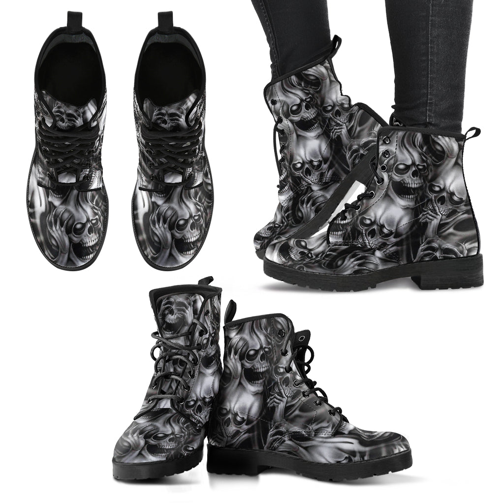 Skull Leather Boot - 01414