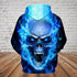 Skull 3D Hoodie_Blue Flame Skull
