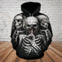 Skull 3D Hoodie - See no evil, hear no evil, speak no evil