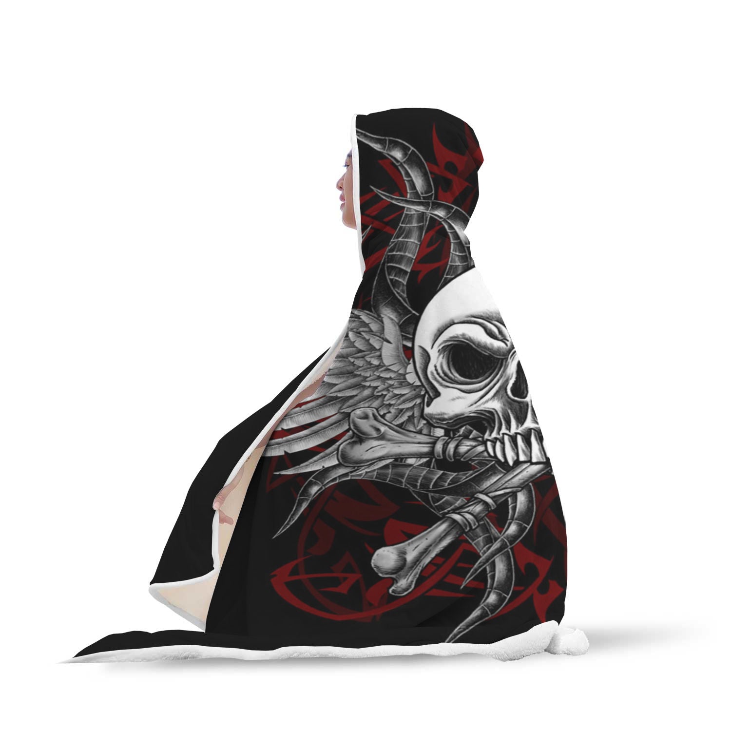 Skull Hooded Blanket - 0842