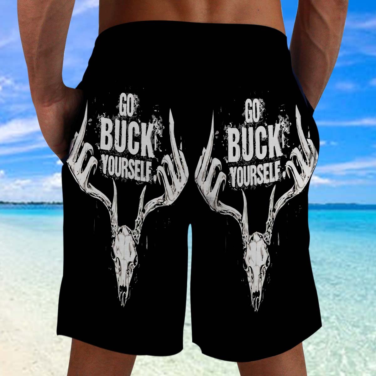 Go Buck Yourself Deer Hunting Beach Shorts 06716