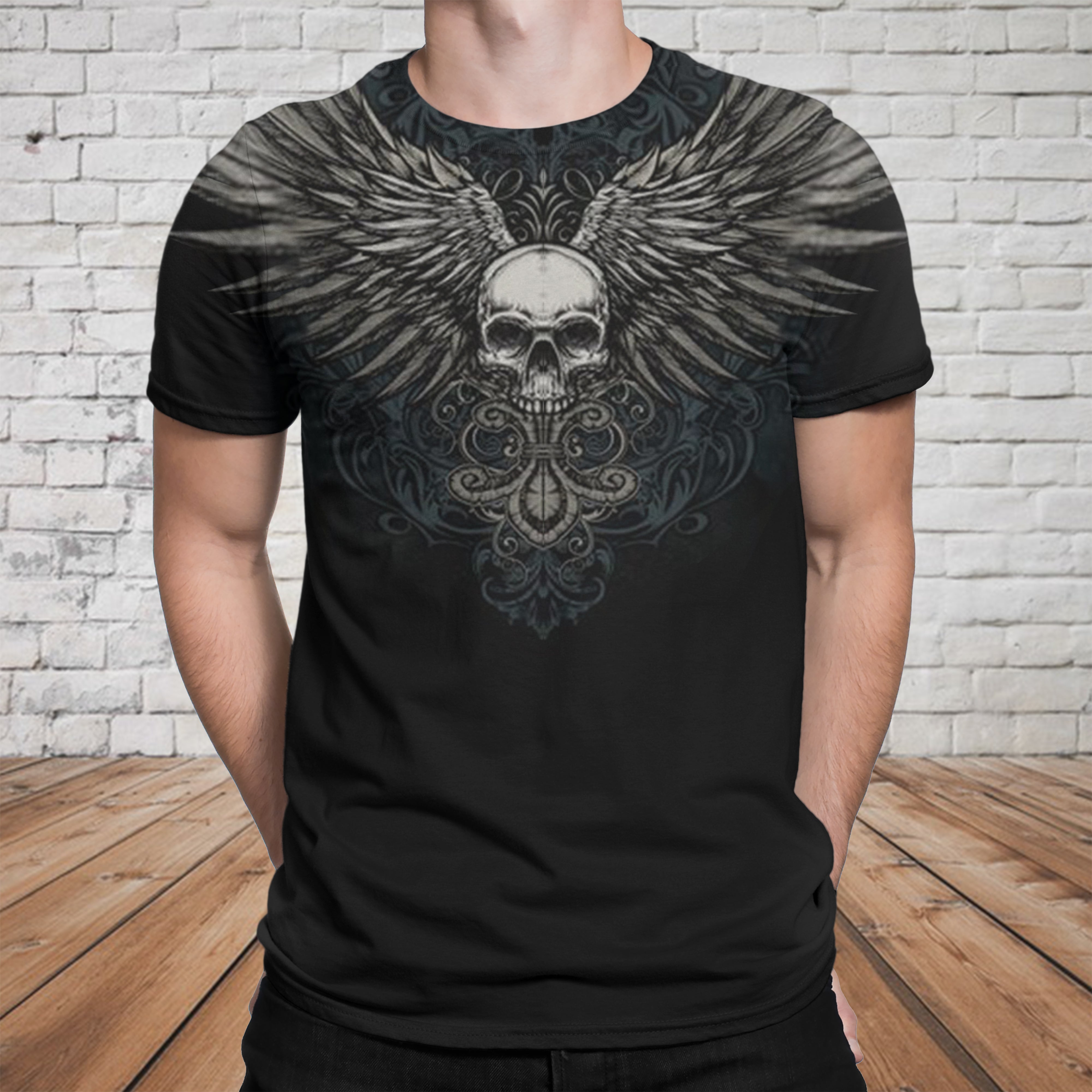 3D T-shirt_Wing Skull V1