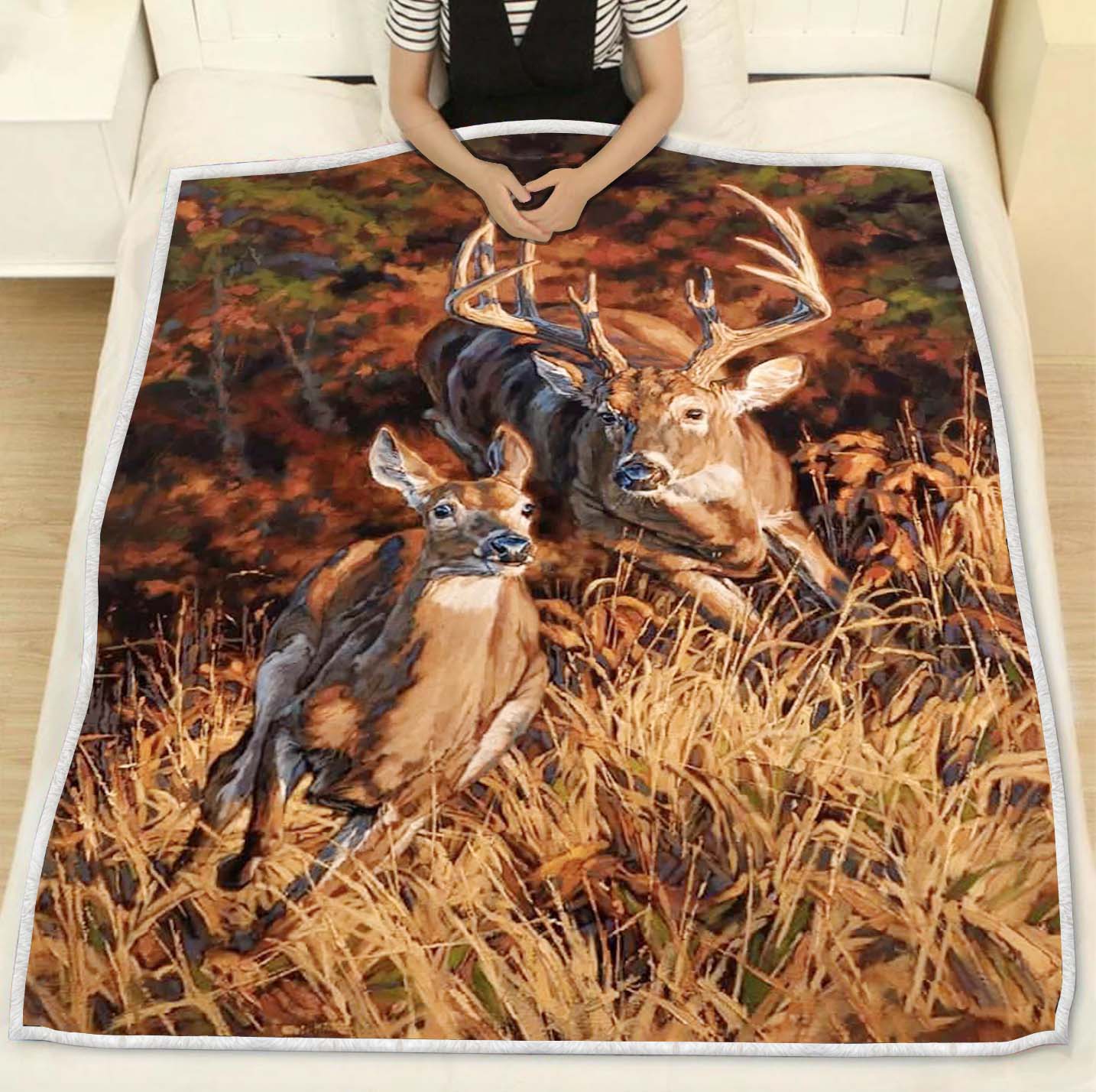 Hunting Deer Art Blanket 06547