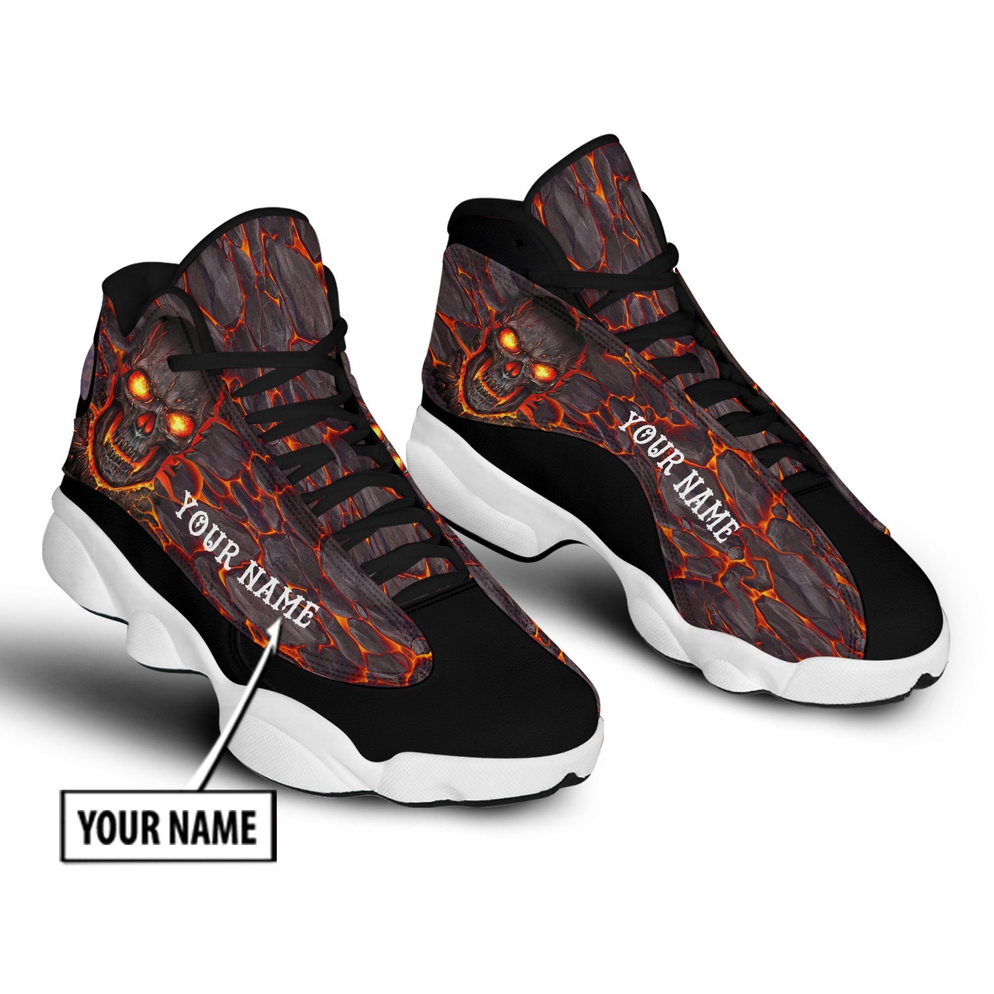 Personalized Skull Lava JD13 Sneakers 08521