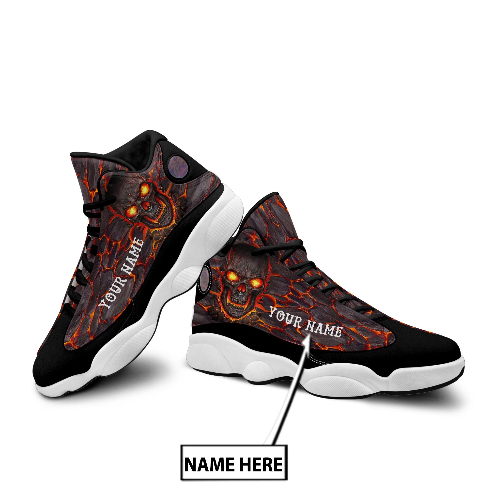 Personalized Skull Lava JD13 Sneakers 08521