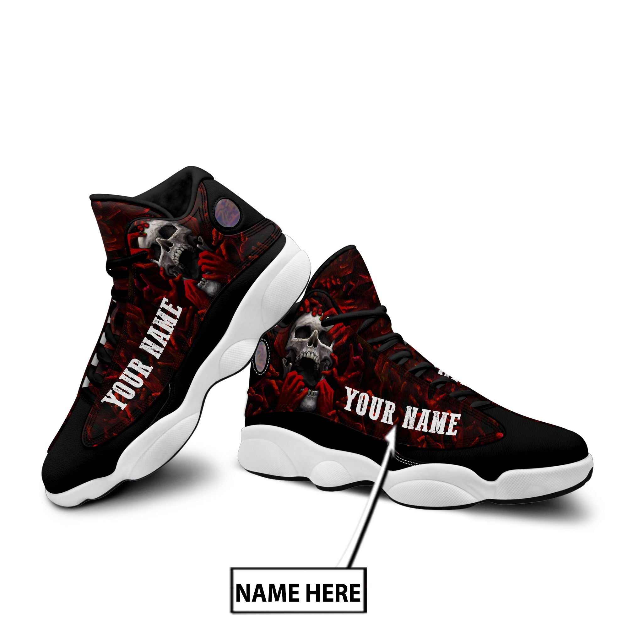 Personalized Skull Hands From Hell JD13 Sneakers 08558