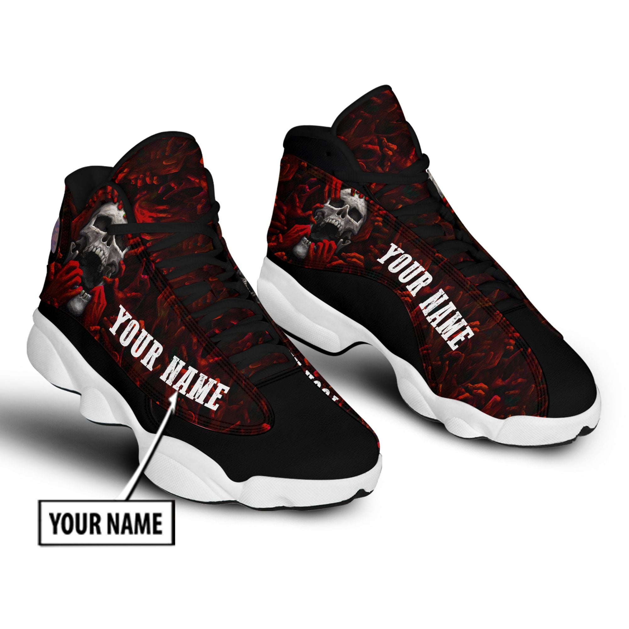 Personalized Skull Hands From Hell JD13 Sneakers 08558