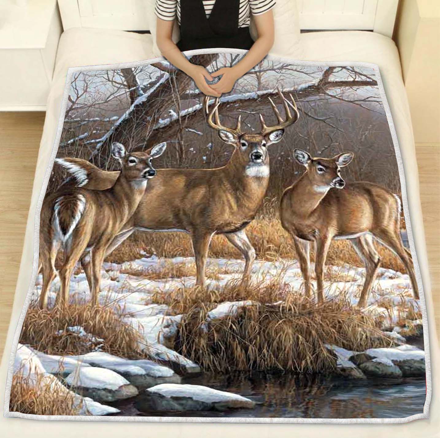 White Tailed Deer Hunting Blanket 06799