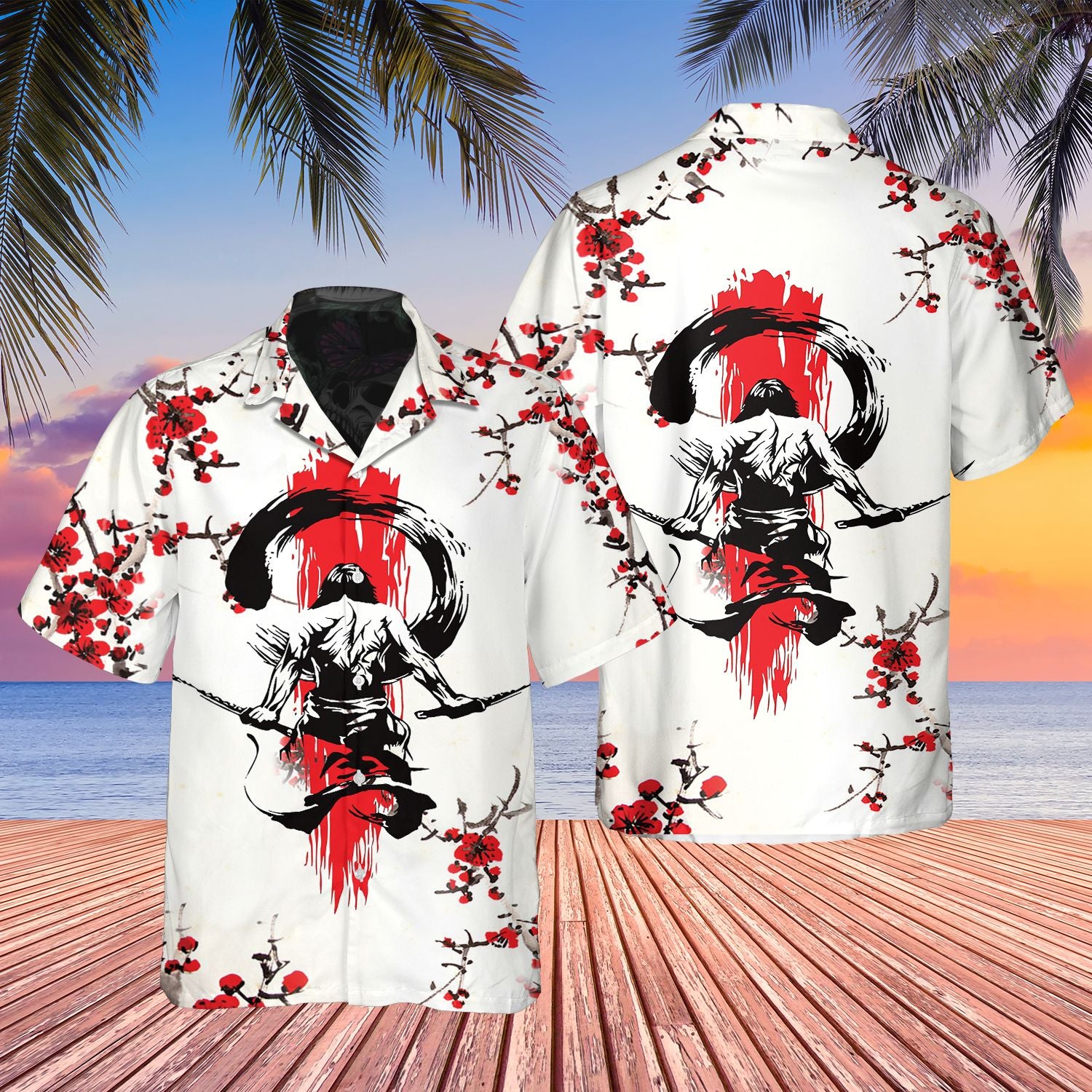 Samurai Bushido Sakura Hawaii Shirt 09599