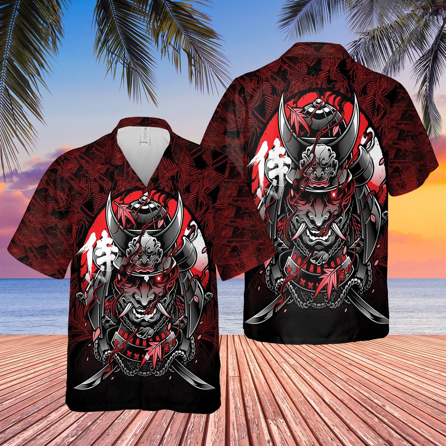 Samurai Demon Warrior Hawaii Shirt 09593