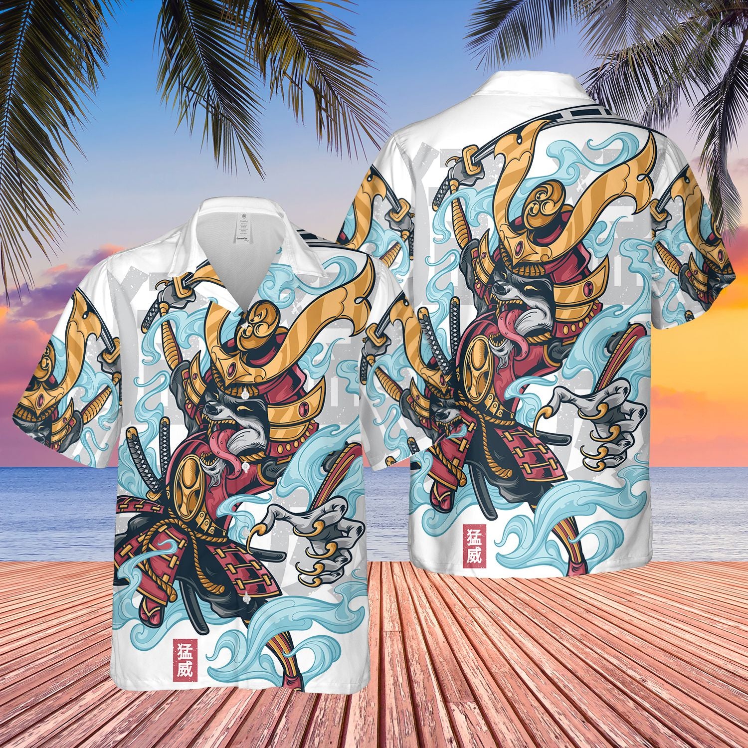 Samurai Demon Racoon Hawaii Shirt 09592