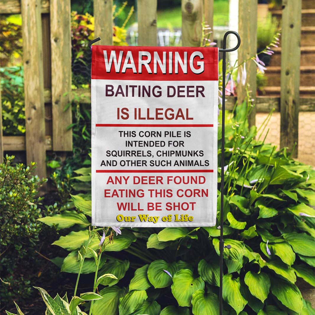 Warning Baiting Deer is Illegal Garden and Home Flag 06876