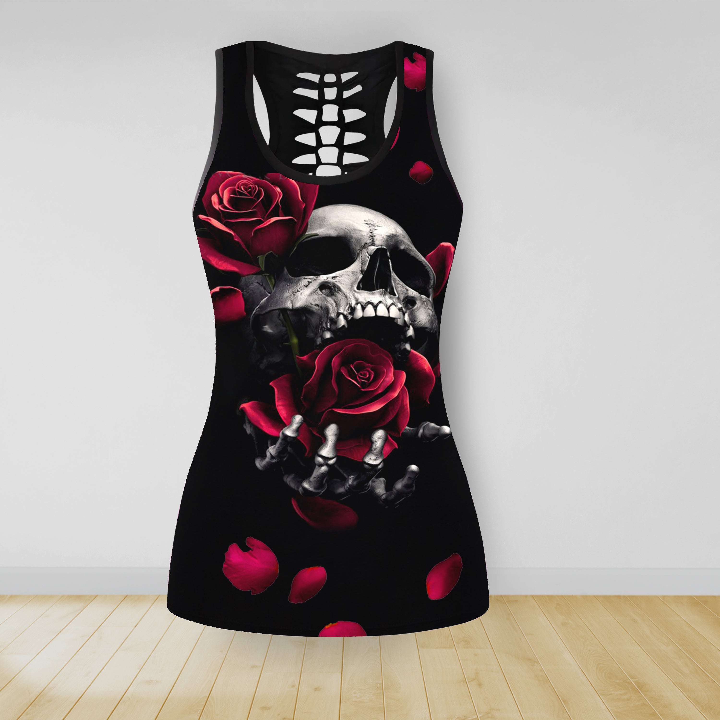 Skull With Roses Combo Legging Tank Top 08837