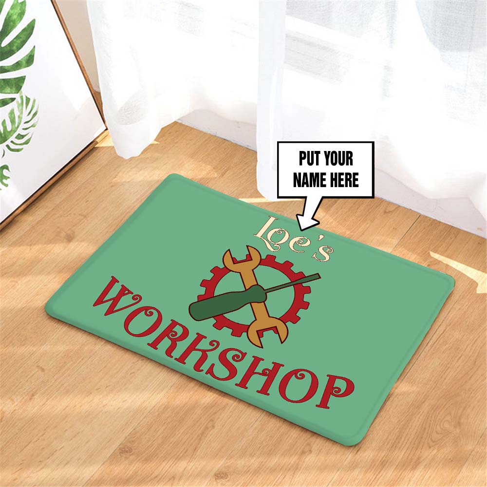 Personalized Workshop Doormat 06578