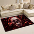 Skull Gothic Rose Flower Area Rug Carpet 04928