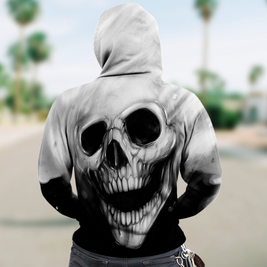 3D Zip Hoodie_White Skull