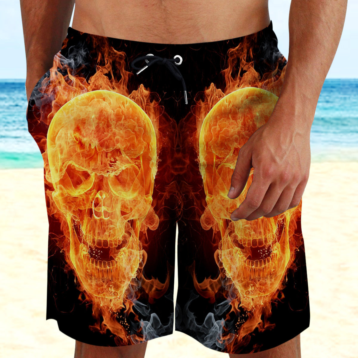 Skull Fire Beach Shorts 06229