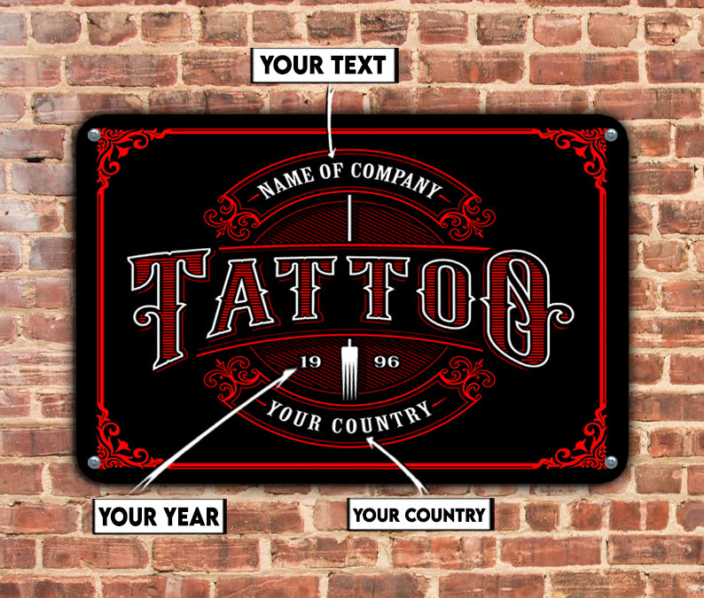 Personalized Tattoo Shop Metal Signs 08483