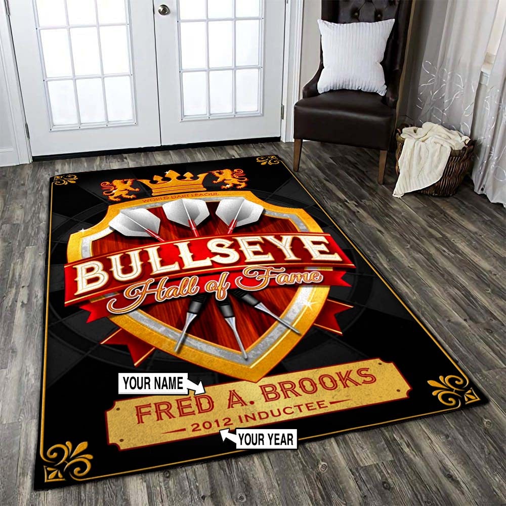 Personalized Darts Bullseye Hall Of Fame Area Rug 07433